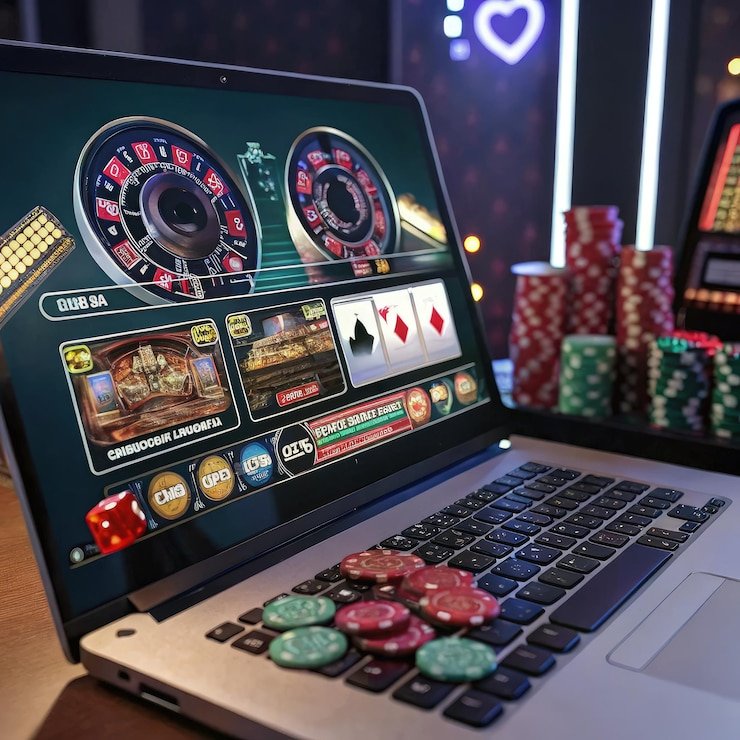 Halaman kategori permainan slot dan live casino di platform pachinko